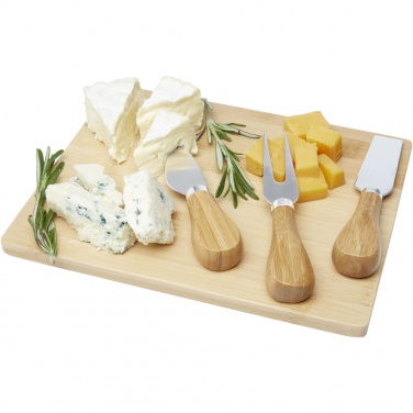 Logo trade corporate gifts image of: Ement bamboo cheese board and tools