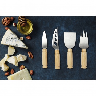 Logotrade corporate gift picture of: Cheds 4-piece bamboo cheese set