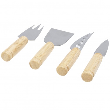 Logo trade promotional gift photo of: Cheds 4-piece bamboo cheese set