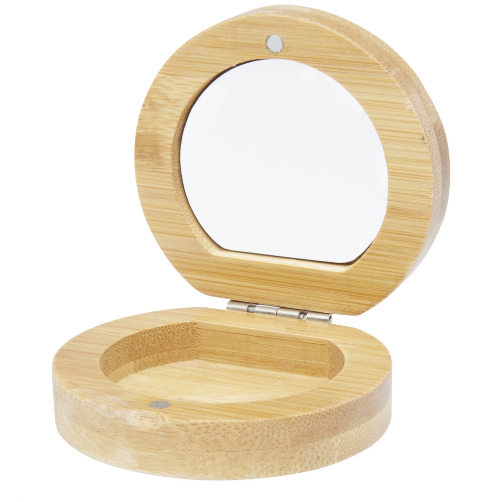 Logo trade promotional giveaways picture of: Afrodit bamboo pocket mirror
