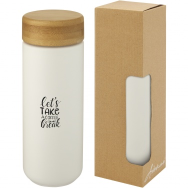 Logo trade promotional gifts picture of: Lumi 300 ml ceramic tumbler with bamboo lid
