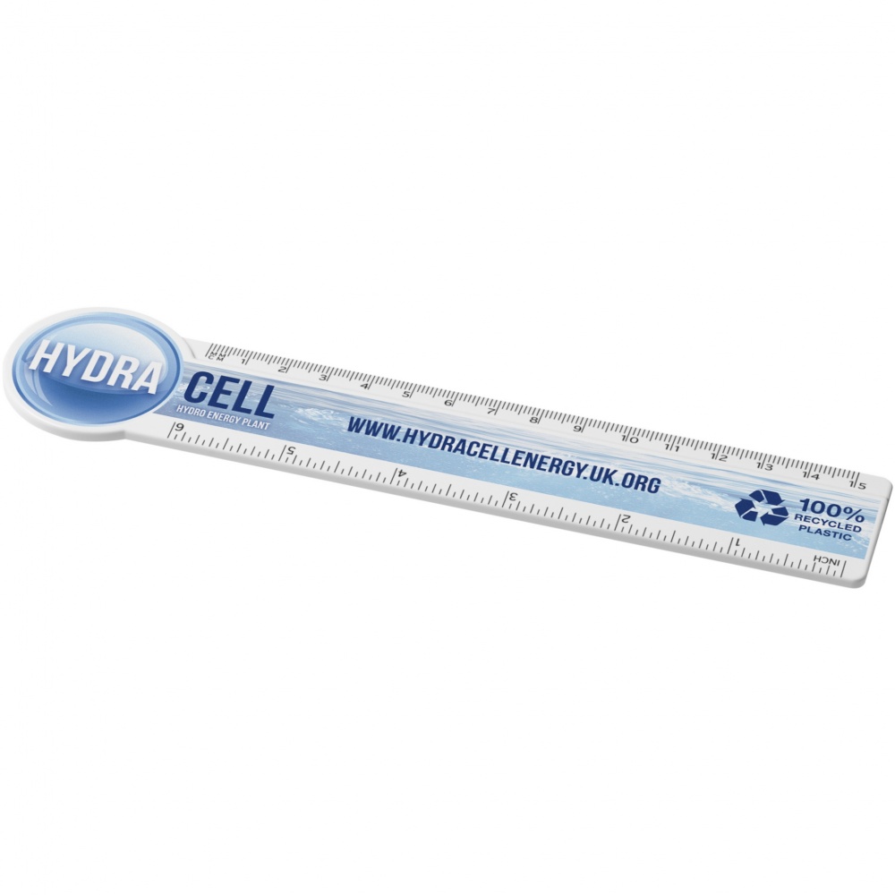 Logotrade promotional giveaways photo of: Tait 15 cm circle-shaped recycled plastic ruler 