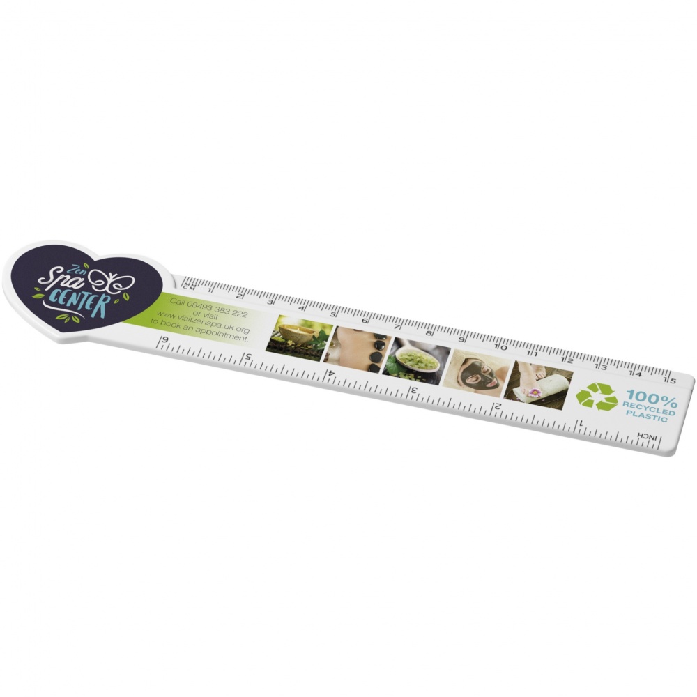 Logo trade promotional items picture of: Tait 15 cm heart-shaped recycled plastic ruler