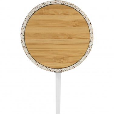 Logo trade corporate gifts image of: Terrazzo 10W wireless bamboo charging pad