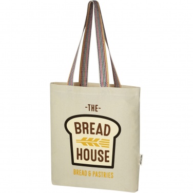 Logotrade promotional gift picture of: Rainbow 180 g/m² recycled cotton tote bag 5L
