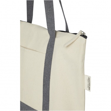 Logotrade promotional gift picture of: Repose 320 g/m² recycled cotton zippered tote bag 10L