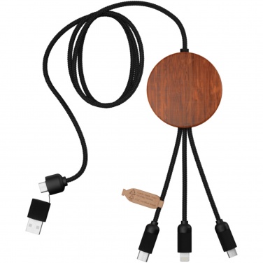 Logo trade promotional gift photo of: SCX.design C40 5-in-1 rPET light-up logo charging cable and 10W charging pad