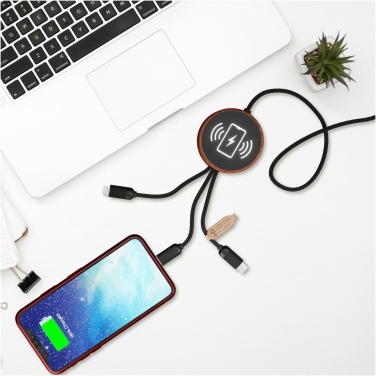 Logotrade corporate gift picture of: SCX.design C40 5-in-1 rPET light-up logo charging cable and 10W charging pad