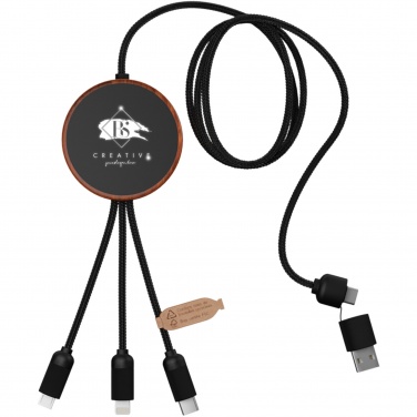 Logotrade corporate gifts photo of: SCX.design C40 5-in-1 rPET light-up logo charging cable and 10W charging pad