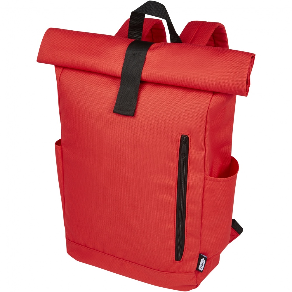 Logotrade promotional product picture of: Byron 15.6" GRS RPET roll-top backpack 18L