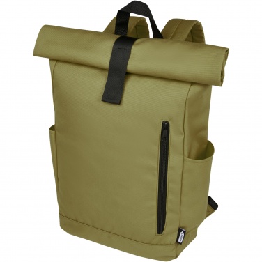 Logo trade advertising products image of: Byron 15.6" GRS RPET roll-top backpack 18L