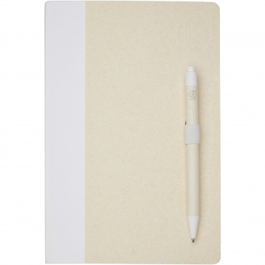 Logo trade promotional item photo of: Dairy Dream A5 size reference recycled milk cartons notebook and ballpoint pen set