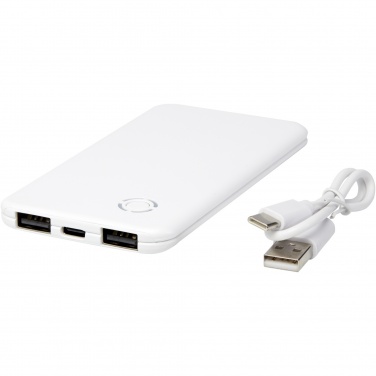 Logo trade promotional gifts image of: Slender 4000 mAh slim dual power bank