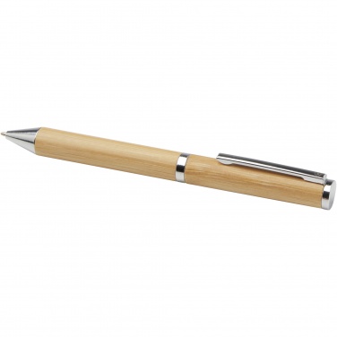 Logo trade promotional giveaways image of: Apolys bamboo ballpoint and rollerball pen gift set 