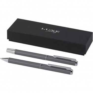 Logotrade promotional product image of: Lucetto recycled aluminium ballpoint and rollerball pen gift set