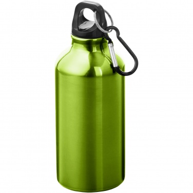 Logo trade advertising product photo of: Oregon 400 ml RCS certified recycled aluminium water bottle with carabiner