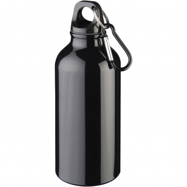 Logo trade promotional gifts picture of: Oregon 400 ml RCS certified recycled aluminium water bottle with carabiner