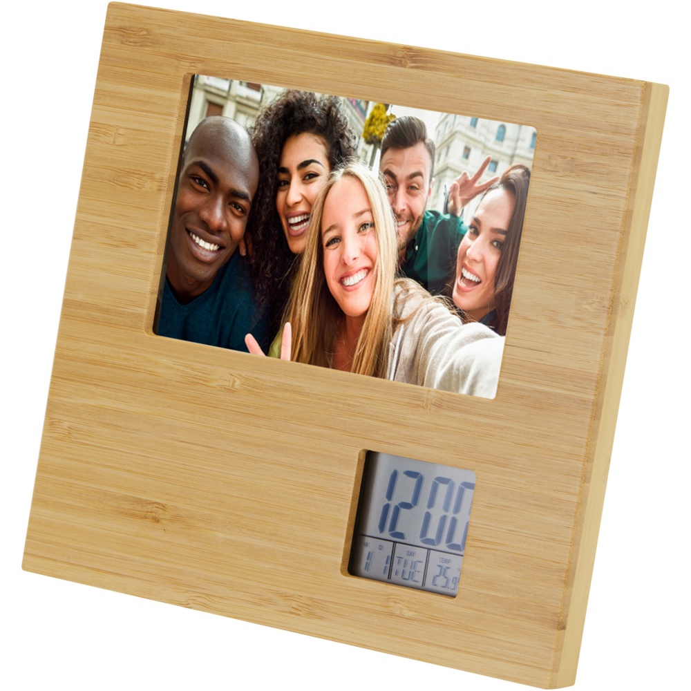 Logotrade advertising product image of: Sasa bamboo photo frame with thermometer