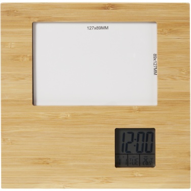 Logotrade promotional items photo of: Sasa bamboo photo frame with thermometer