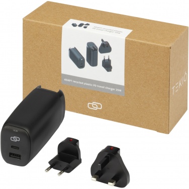 Logo trade promotional merchandise picture of: ADAPT 25W recycled plastic PD travel charger