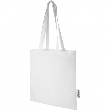 Logo trade promotional giveaways image of: Madras 140 g/m2 GRS recycled cotton tote bag 7L