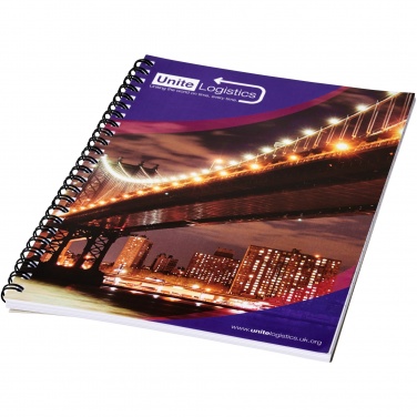 Logo trade promotional items image of: Desk-Mate® A5 spiral notebook with printed back cover