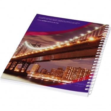 Logo trade promotional giveaway photo of: Desk-Mate® A4 spiral notebook with printed back cover