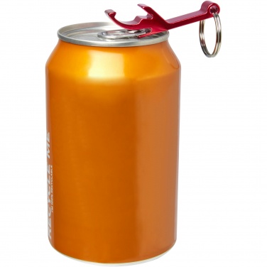 Logo trade promotional merchandise image of: Tao RCS recycled aluminium bottle and can opener with keychain 