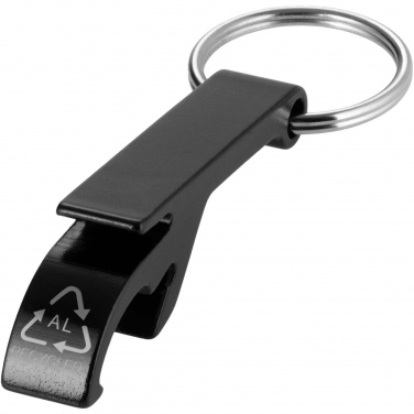 Logotrade advertising product image of: Tao RCS recycled aluminium bottle and can opener with keychain 