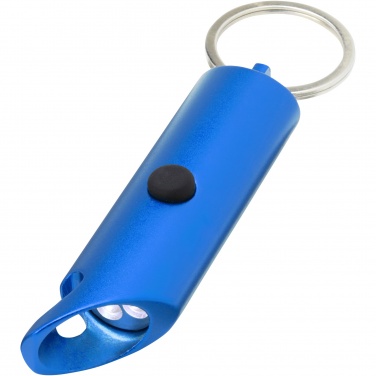 Logotrade corporate gift picture of: Flare RCS recycled aluminium IPX LED light and bottle opener with keychain