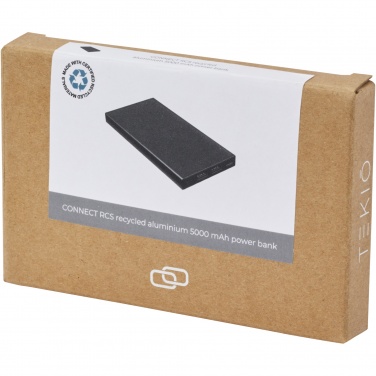 Logotrade promotional gift image of: Connect 5000 mAh recycled aluminium power bank 