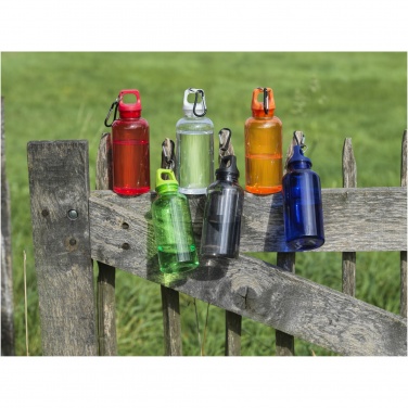 Logotrade promotional giveaway image of: Oregon 400 ml RCS certified recycled plastic water bottle with carabiner