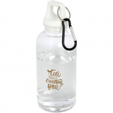Logo trade promotional items picture of: Oregon 400 ml RCS certified recycled plastic water bottle with carabiner