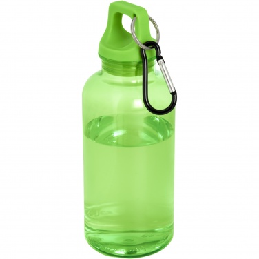 Logo trade advertising products image of: Oregon 400 ml RCS certified recycled plastic water bottle with carabiner