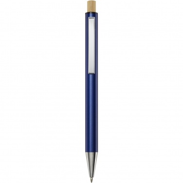 Logo trade promotional merchandise picture of: Cyrus recycled aluminium ballpoint pen (blue ink)