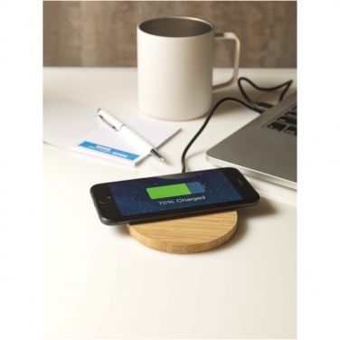 Logotrade corporate gift picture of: Essence 15W bamboo wireless charging pad