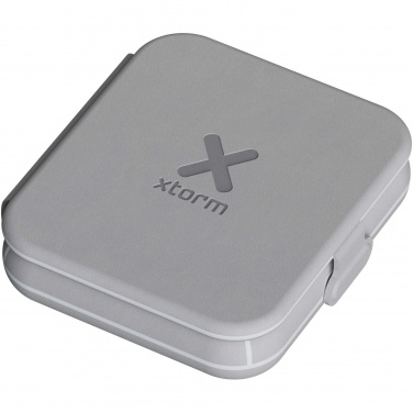 Logo trade promotional giveaways image of: Xtorm XWF21 15W foldable 2-in-1 wireless travel charger