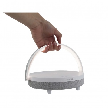 Logo trade promotional product photo of: Prixton 4-in-1 10W Bluetooth® speaker with LED light and wireless charging base