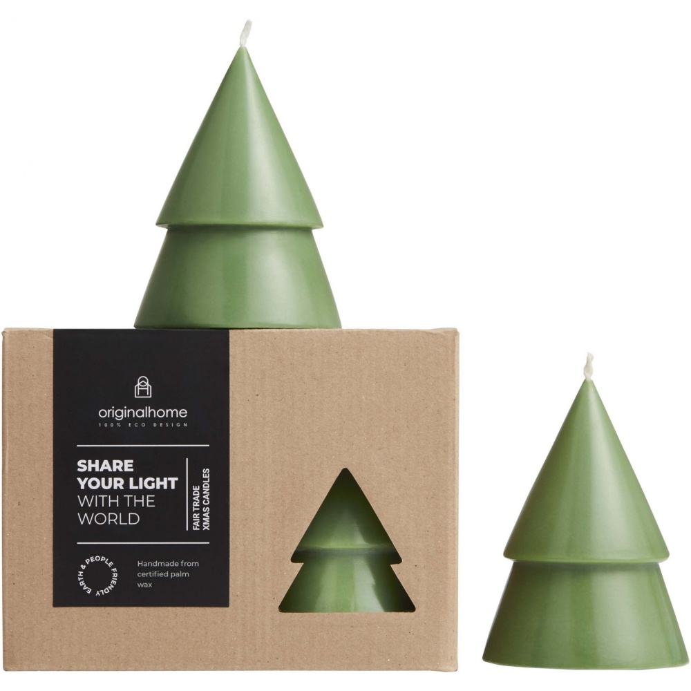 Logotrade promotional gift picture of: Originalhome Xmas tree candle set of 2 - M