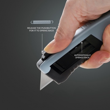 Logo trade promotional product photo of: RCS certified recycled plastic Auto retract safety knife