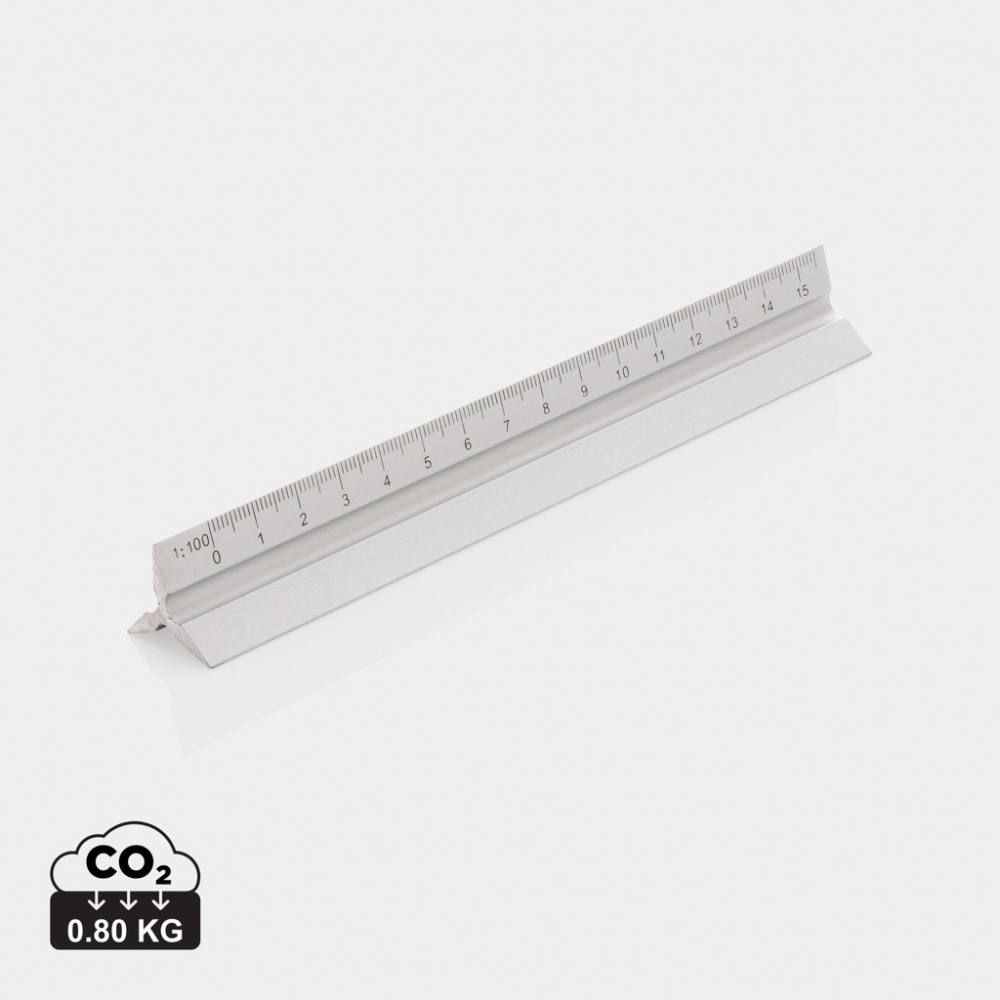 Logo trade promotional products picture of: 15cm. Aluminum triangular ruler