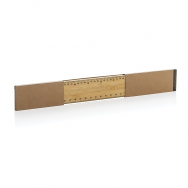 Logo trade promotional products image of: Timberson extra thick 30cm double sided bamboo ruler