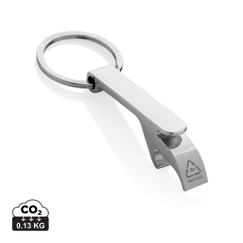Logo trade promotional items picture of: RCS recycled zinc alloy bottle opener keychain