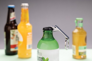 Logo trade promotional items picture of: RCS recycled zinc alloy bottle opener keychain