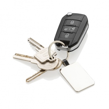 Logotrade promotional products photo of: RCS recycled zinc alloy rectangle keyring