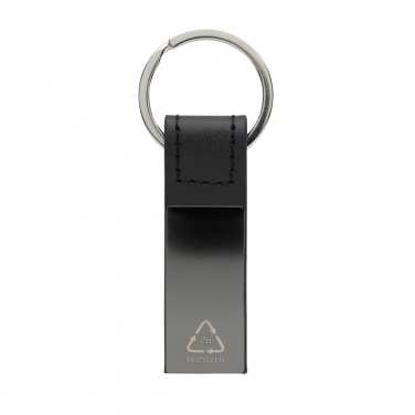 Logo trade promotional merchandise image of: Luxury PU keychain RCS recycled zinc alloy
