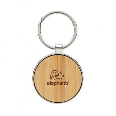 Logo trade advertising products image of: RCS recycled zinc alloy round keychain with bamboo