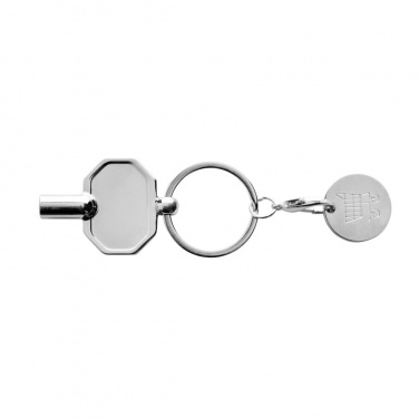 Logotrade corporate gift image of: RCS recycled zinc alloy radiator key keychain with coin
