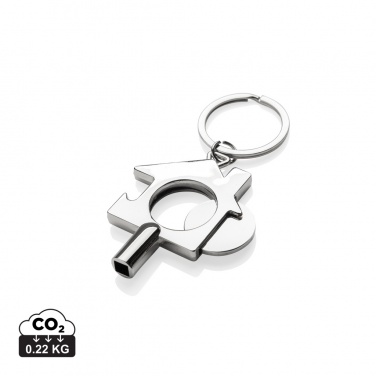 Logo trade promotional merchandise photo of: RCS recycled zinc alloy 3 in 1 keychain