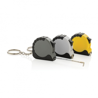 Logo trade advertising product photo of: MeasureMate RCS reycled ABS 1 meter tape keychain